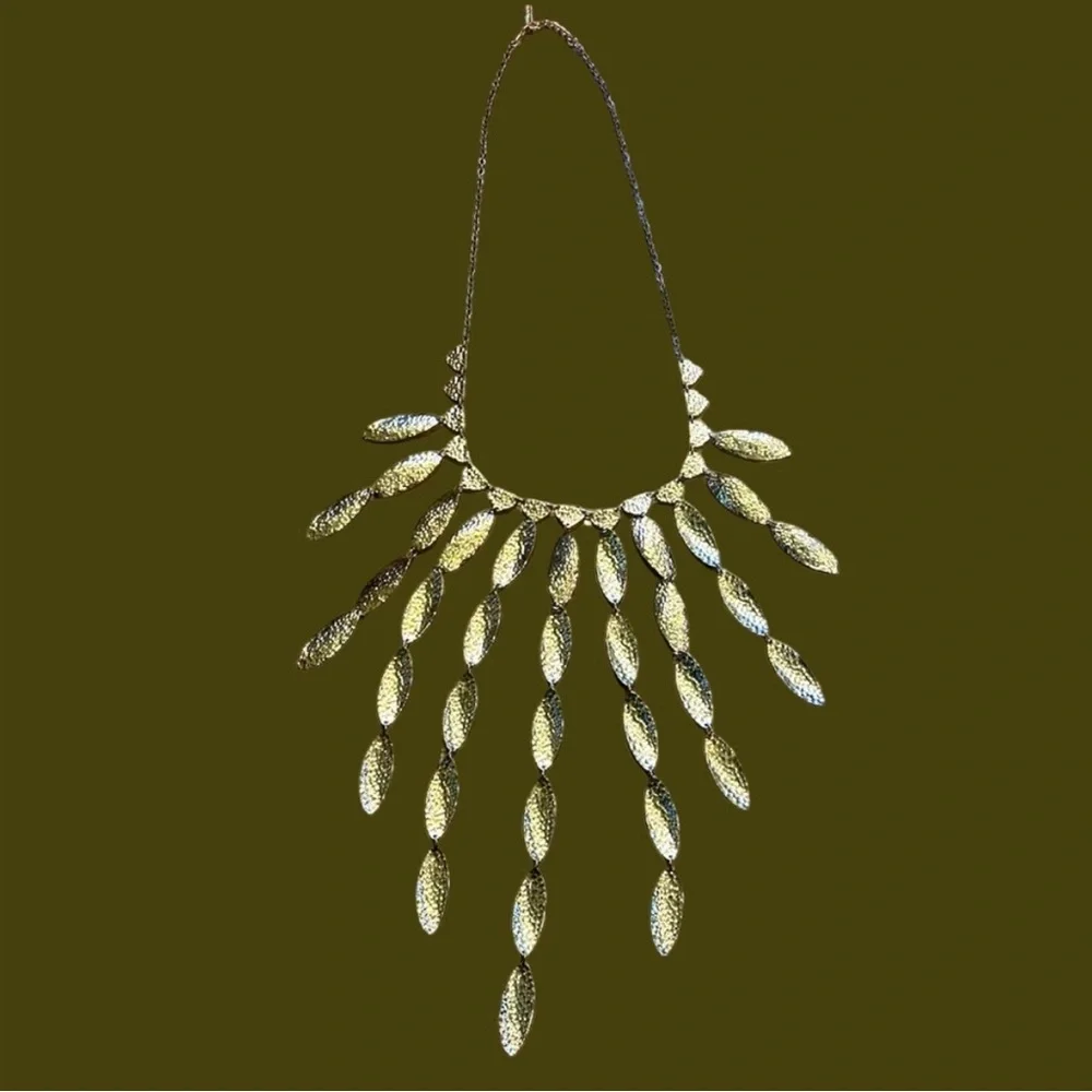 Michael Kors Gold tone Leaf Necklace 32”